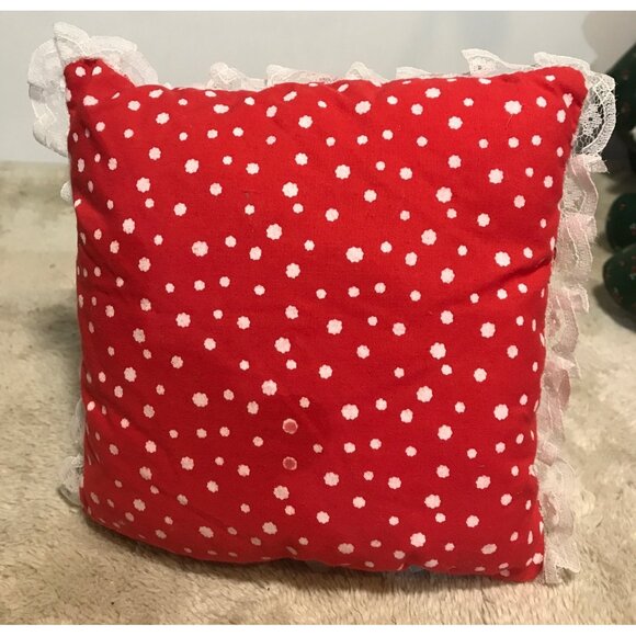 Vintage Christmas Plush Puppy With Santa Hat & Pillow Accessory - Picture 5 of 7